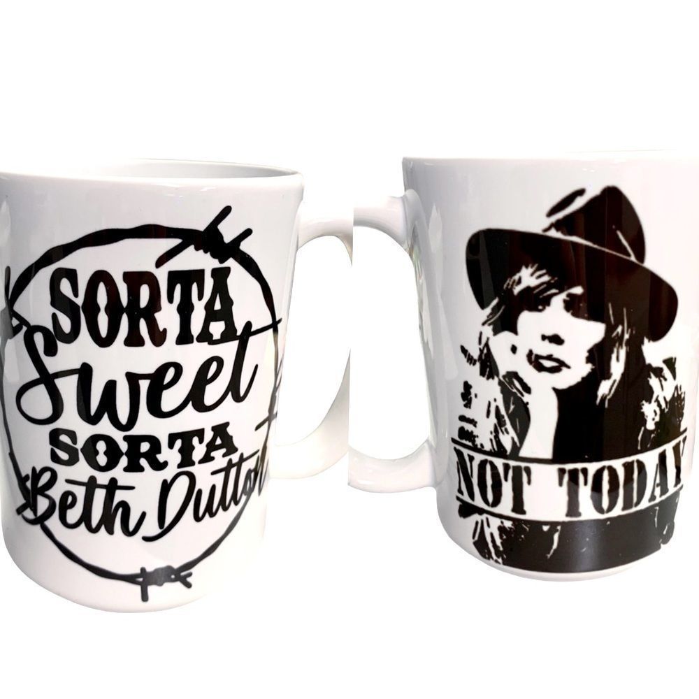 YellowStone Beth Dutton | 15 oz Handcrafted White & Black  Mug